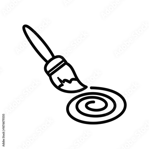 Brushstroke spiral of Creativity: Artistic simplicity and the endless possibilities of design and art in one elegant image.