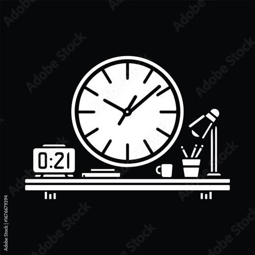 Desk Clock Business Work Symbol