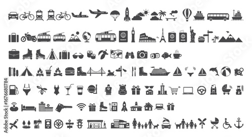 Collection of Travel and Transportation Icons