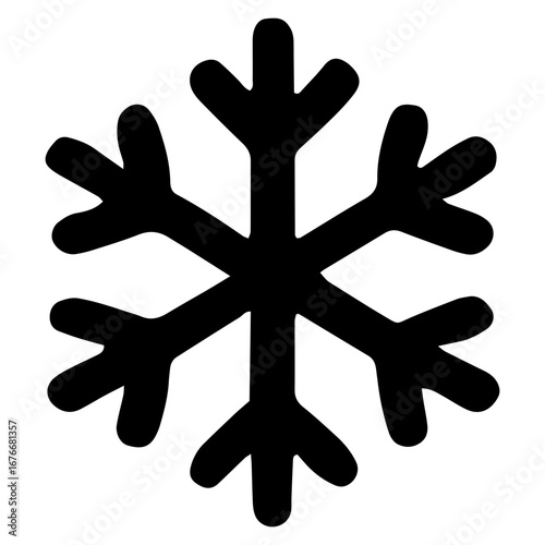 Christmas Snowflake Icon - Winter Holiday Crystal Symbol for Design