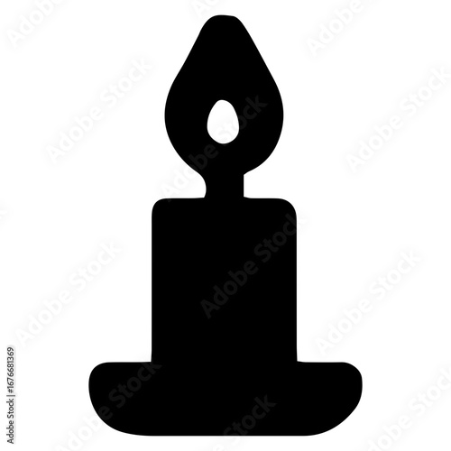 Christmas Candle Icon - Festive Holiday Light Symbol for Design