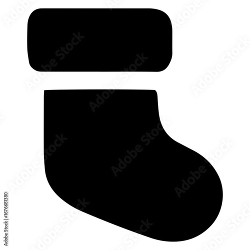 Christmas Stocking Icon - Holiday Winter Gift Holder Symbol for Design