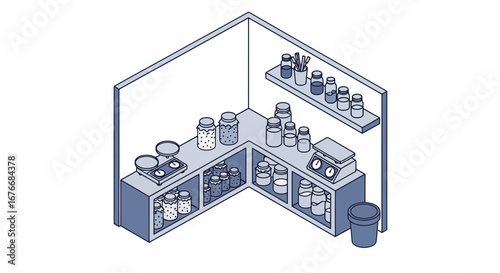 Bulk food storage corner for zero waste living