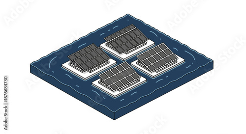 floating solar panels on water surface