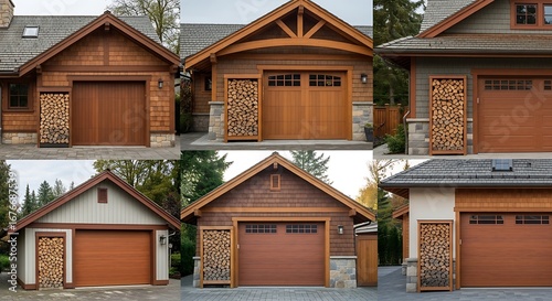 Collection of Six Beautifully Designed Wooden Garages.