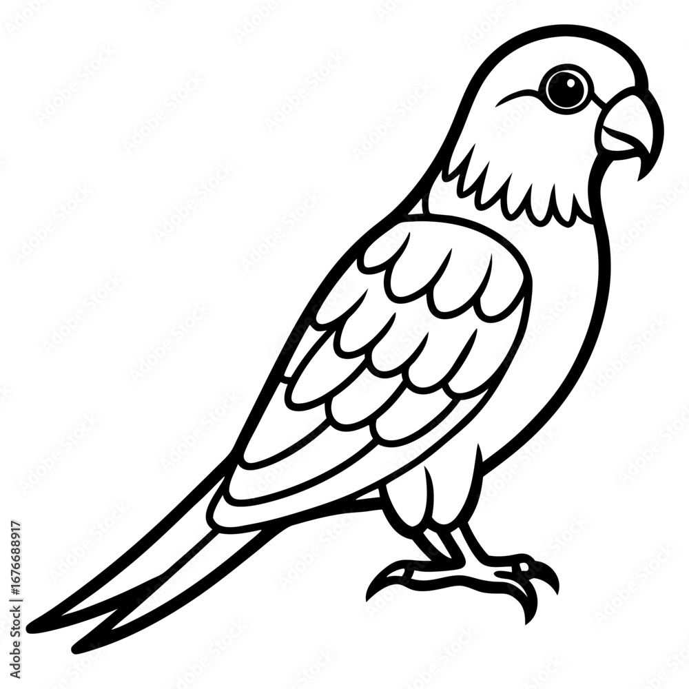 Fototapeta premium Parakeet line art vector