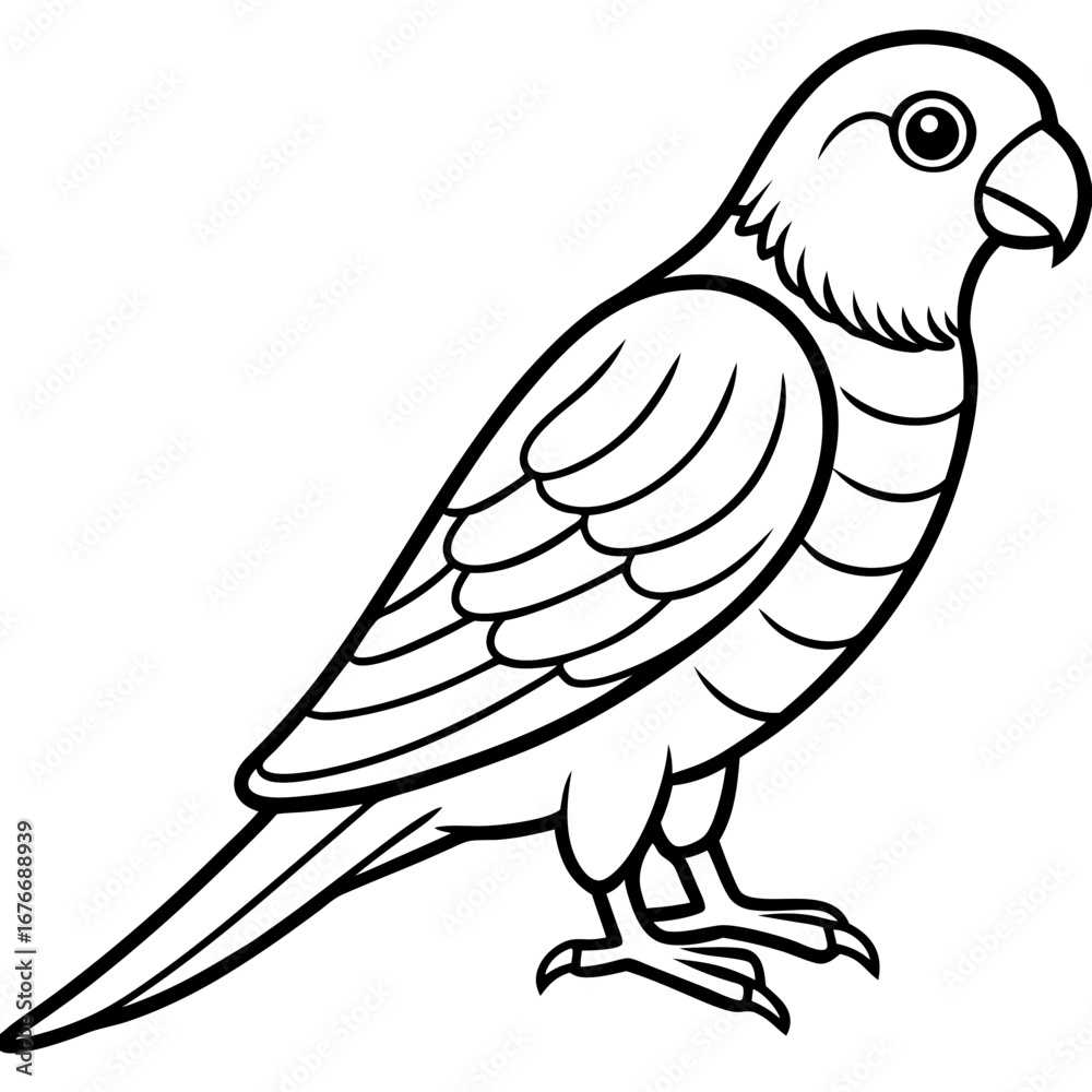 Fototapeta premium Parakeet line art vector