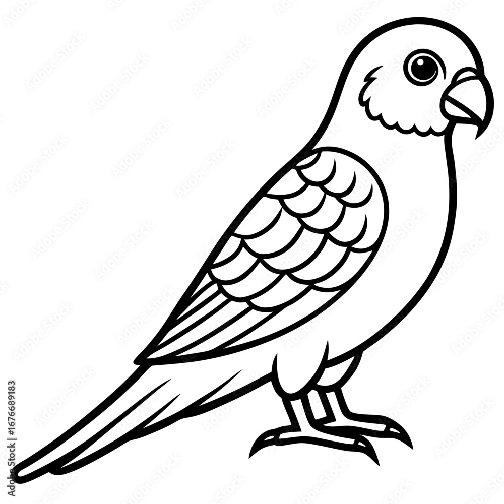 Obraz premium Parakeet line art vector