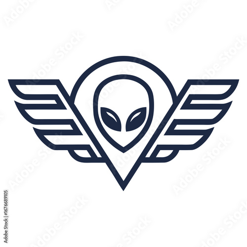 Featuring Create Bold Stroke Alien With Wings Minima Beautiful Creative Visual