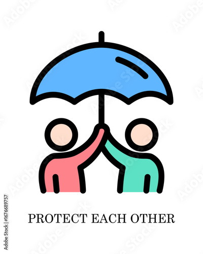 protect each other concept illustration for people and community