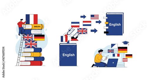 Learn English with international books and online study for global communication skills and career advancement