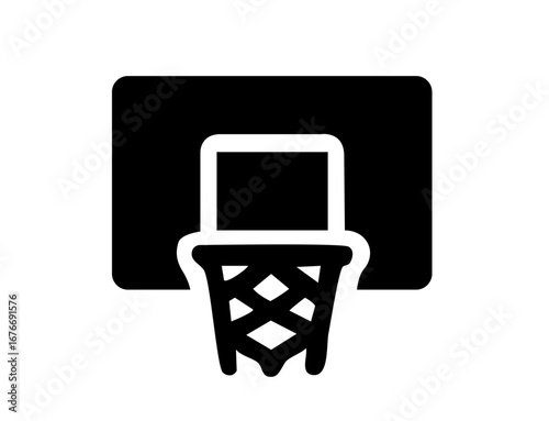 sports icon 21A : Basketball Hoop Icon (Black), basketball, hoop, goal, net, court, sport, game, black, silhouette, icon, contour, minimal, isolated, professional, athlete, 