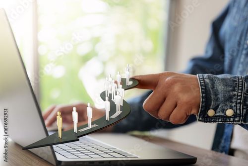 3D renders image show the symbol of a team with a leader.