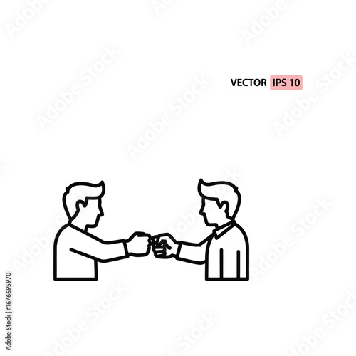 Business Colleagues Toasting: A simple yet impactful depiction of two business colleagues toasting, illustrated with clean lines and bold contrast against a bright background.