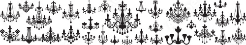 Elegant chandelier silhouettes for stunning interior design projects and sophisticated decorative elements collection