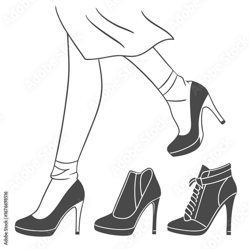 woman legs in shoes