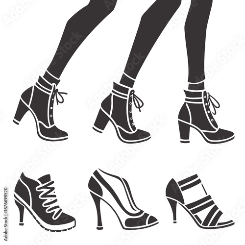 female legs in shoes