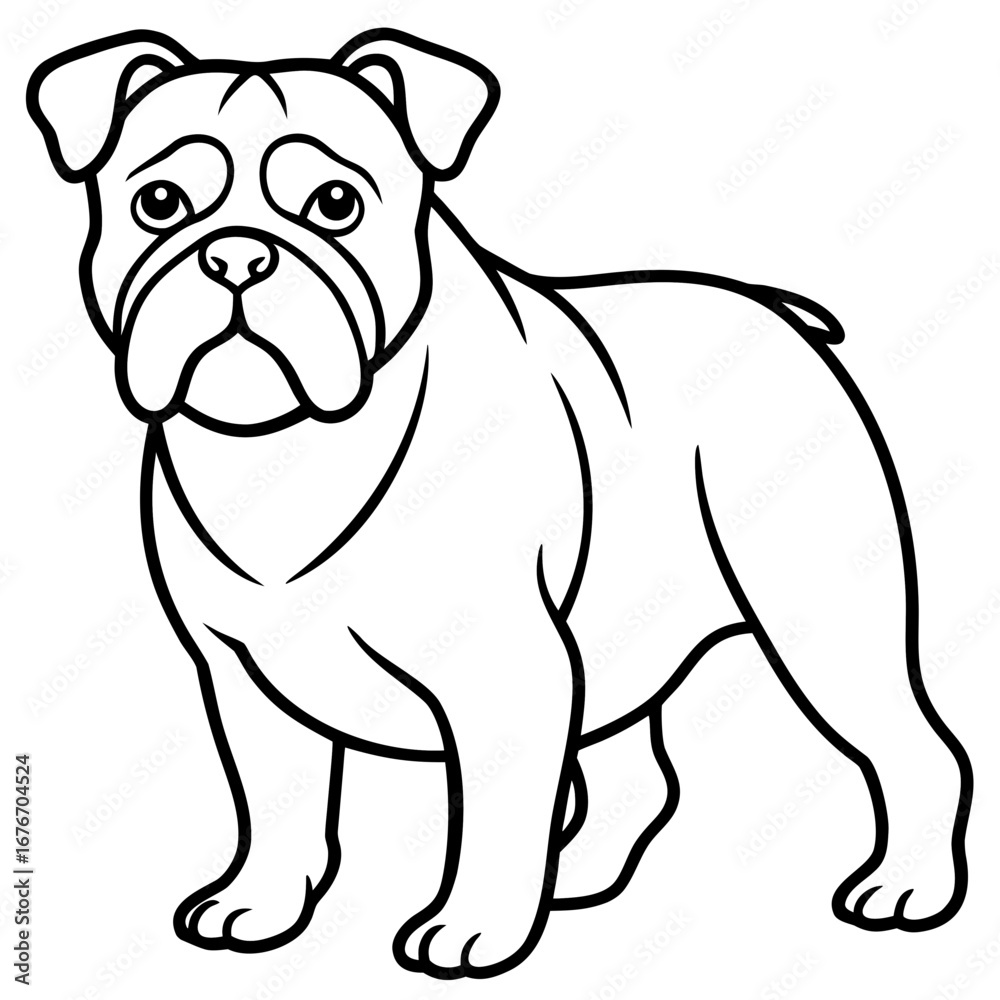Fototapeta premium Bulldog line art vector