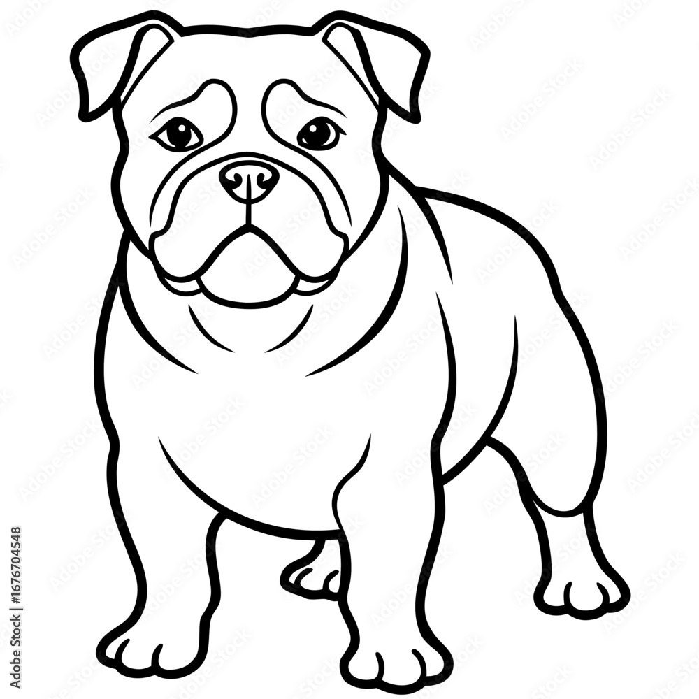 Fototapeta premium Bulldog line art vector