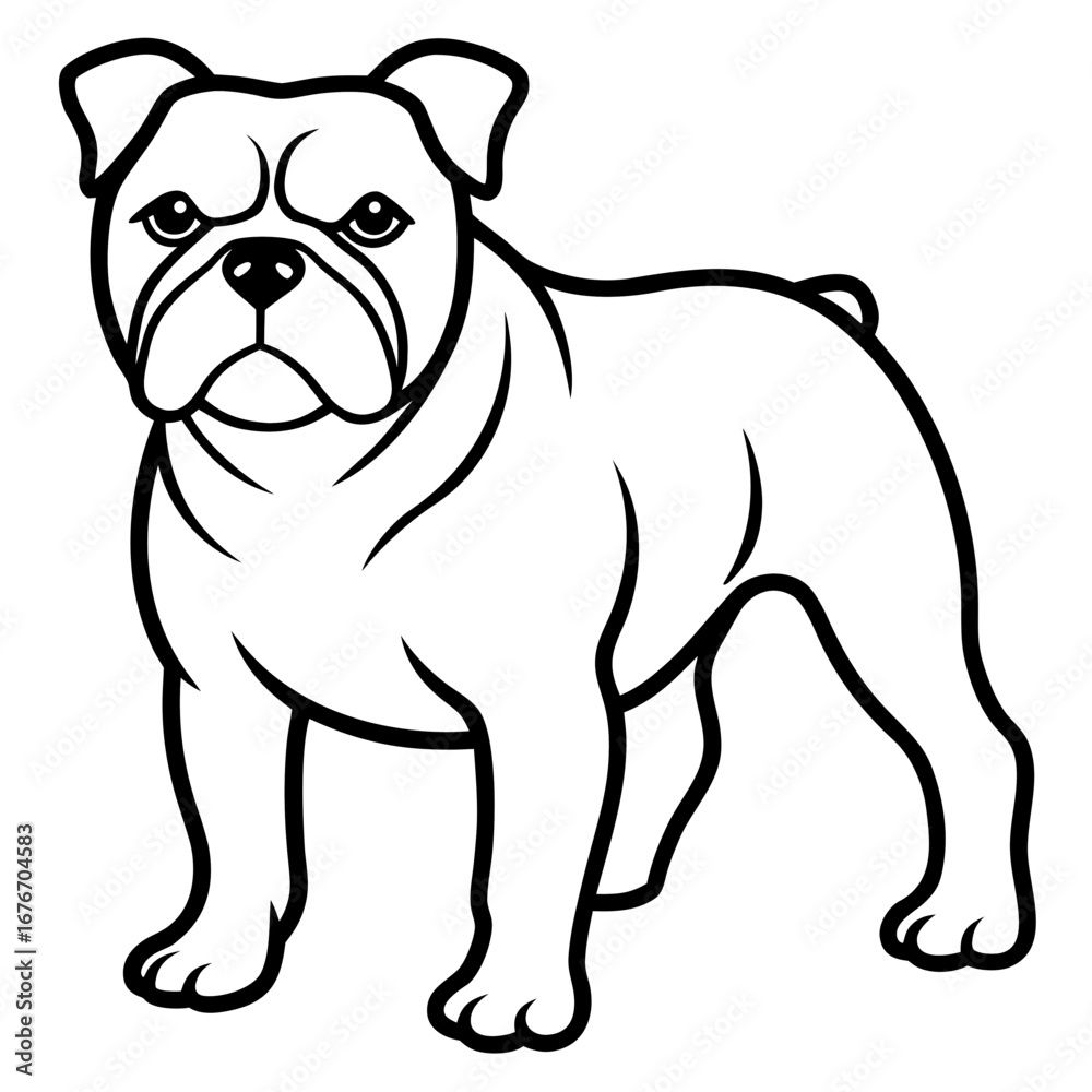 Obraz premium Bulldog line art vector