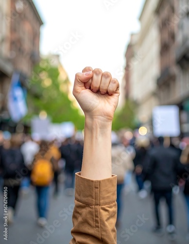 Protest Rally Fist Raised