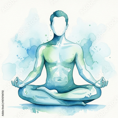 Calm Yoga Man Meditation Pose Icon: Minimalist Vector Silhouette for Wellness, Mindfulness, and Fitness App Design