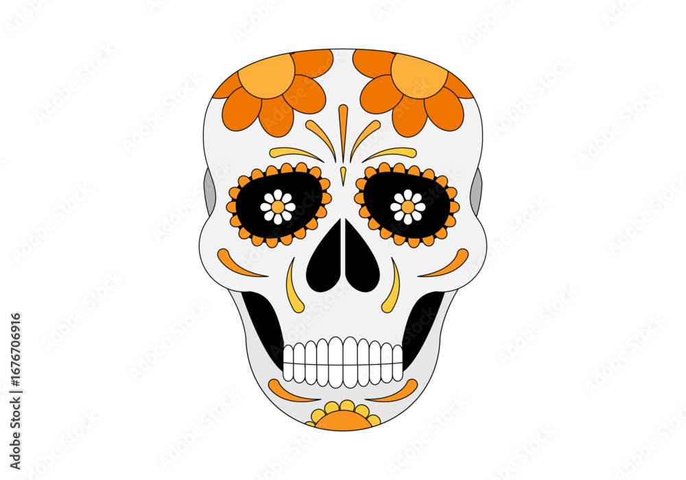 Calavera de azúcar mexicana para Halloween