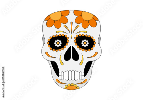 Calavera de azúcar mexicana para Halloween
