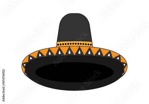 Sombrero mexicano en fondo blanco