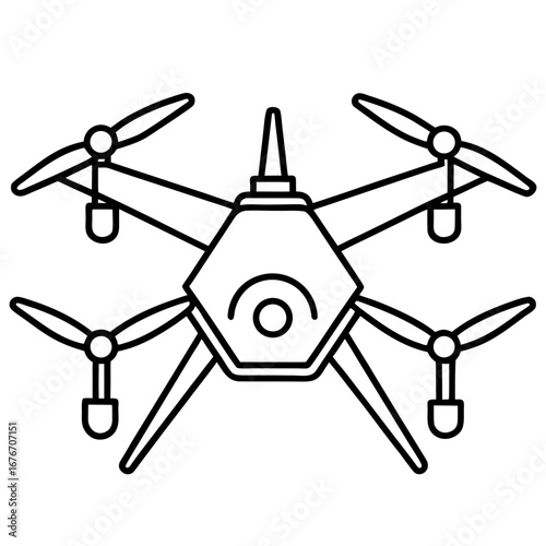 RC Drone for Kids line art vector