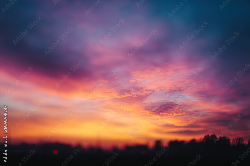 Fototapeta premium Blurry sunset sky, vibrant colors