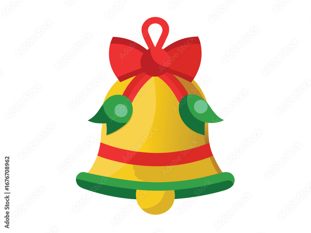 Naklejka premium Christmas Bell vector Illustration isolated on white background