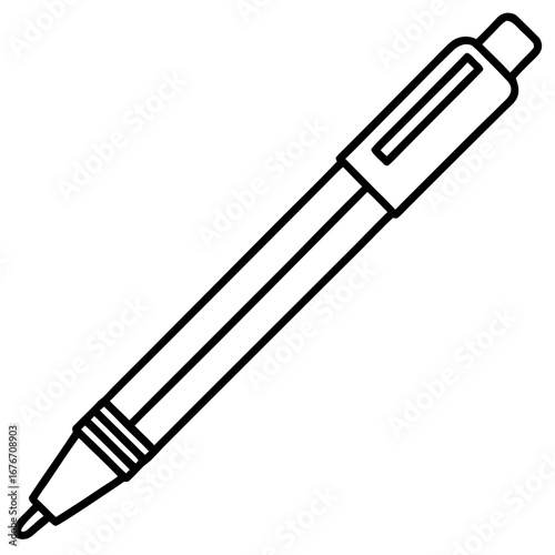 Gel Pen Set line art vector