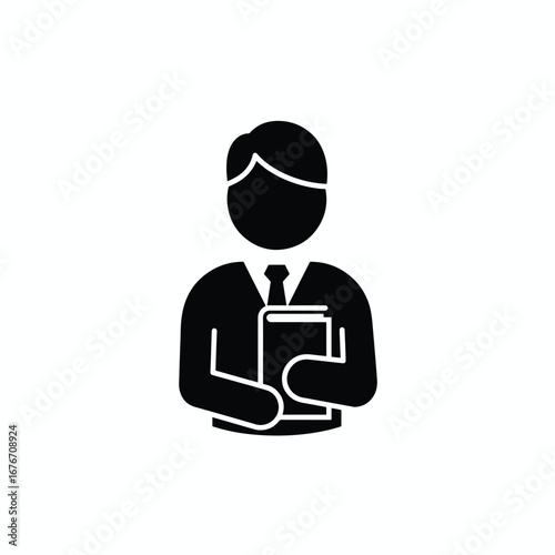 A man in a suit and tie holding a book, representing knowledge and education.