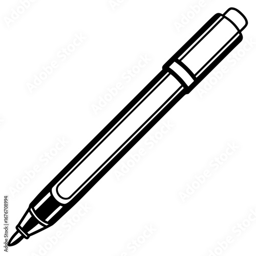 Gel Pen Set line art vector