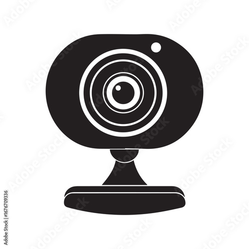  black silhouette of a simple webcam front view