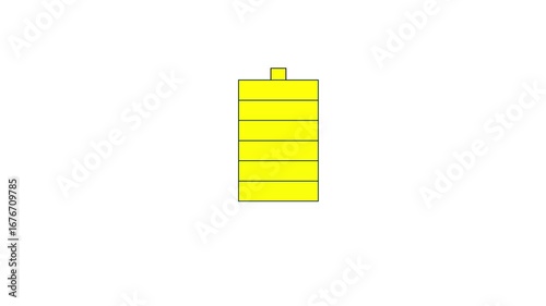Dynamic battery indicator showing power level decreasing, representing energy depletion and the need for charging in a modern digital interface