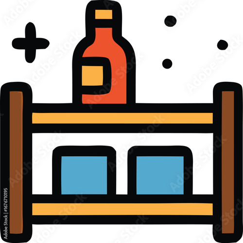 Ideal for home bar setups. Features sleek design for displaying glassware and bottles. Convenient and stylish storage solution for wine lovers.