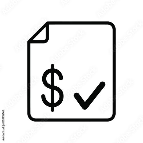Financial Approval Icon: A clear and concise icon illustrating financial approval, perfect for representing transactions or authorized financial activities.