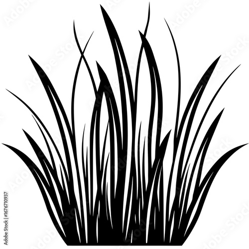 Gras vector silhouette black design white background