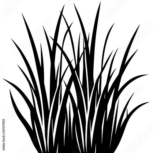 Gras vector silhouette black design white background