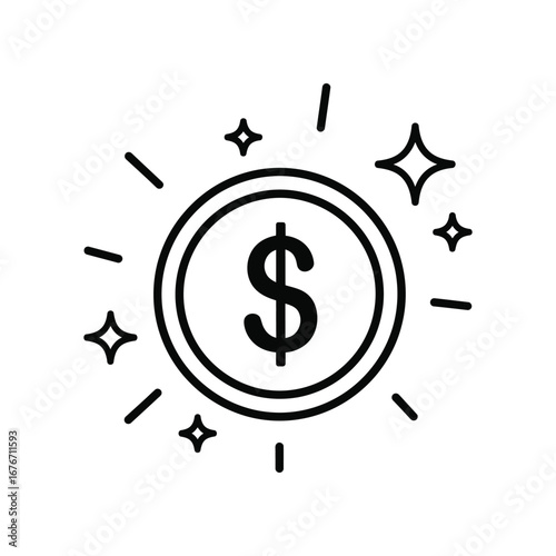 Illustrative Finance: A bold symbol of financial wealth, showcasing the universal dollar currency, radiating concepts of prosperity, investment, and financial opportunity. 