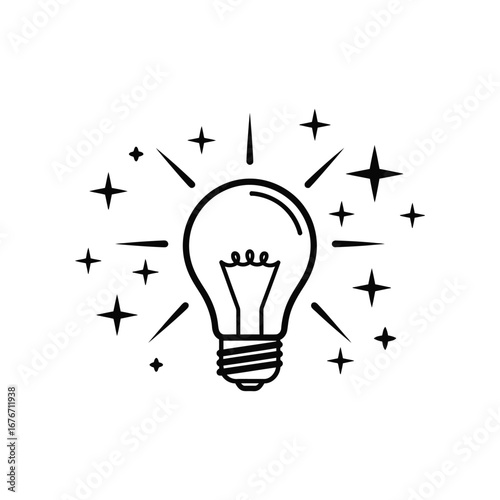 Illuminating Idea: A simple yet effective graphic of a light bulb, symbolizing innovation, ideas and ingenuity.