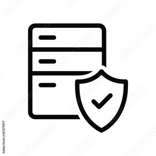 Digital Fortress: An icon representing a secure server, symbolizing data protection and safeguarding information in the digital world. 