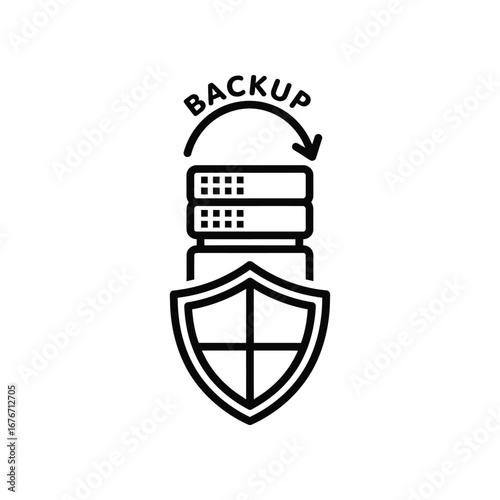 Data Backup and Protection: A secure icon depicting the essential elements of data security and backup, safeguarding against loss and ensuring business continuity.