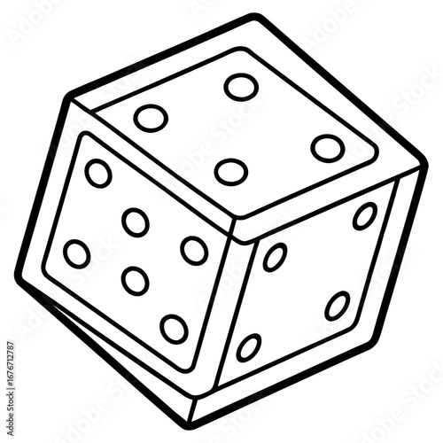 Dice line art vector