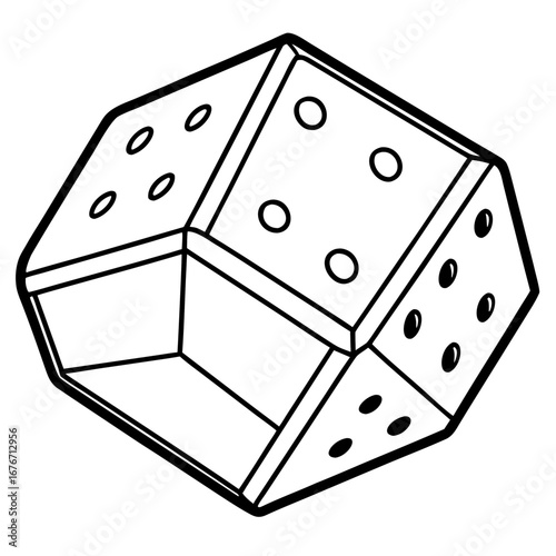 Dice line art vector