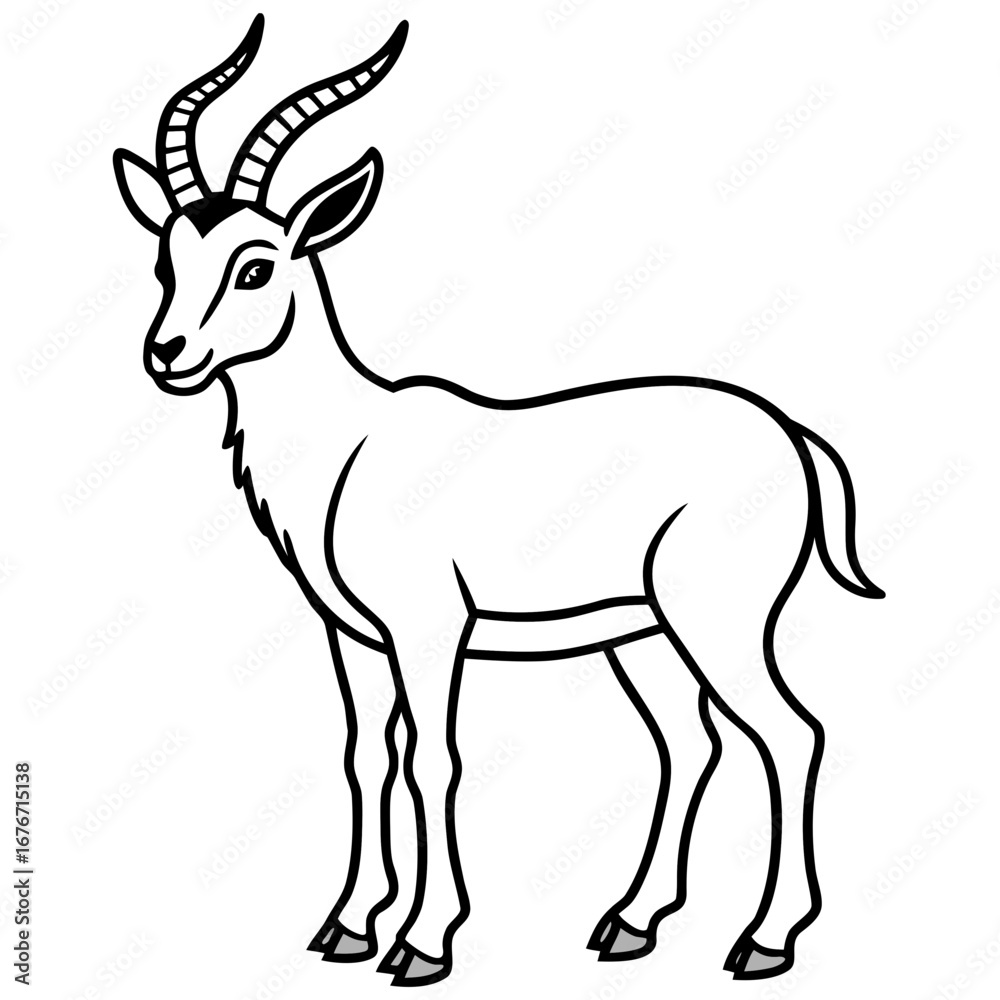 Obraz premium Markhor line art vector