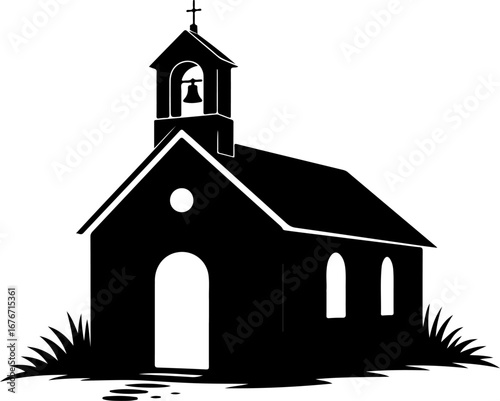 church silhouette vector illustration