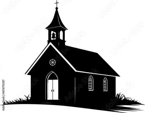 church silhouette vector illustration